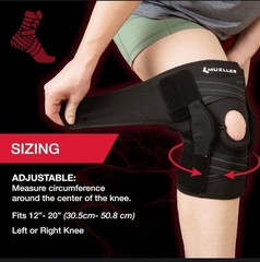 Mueller Adjustable Hinged Knee Brace S/M Support Wrap Neoprene Left/Right
