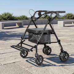300lbs Senior Wheelchair Lightweight Rollator Walker With Seat Wheels Foldable