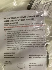 Adjustable Bath Shower Swivel Non Slip Stool Seat Blue Silver Vaunn Medical New