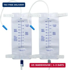 1000ml Leg Bag for Catheter and Urinary Drainage, Anti-Reflux Valve with Advance