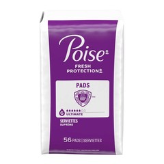 Poise Incontinence Pads for Women, 6 Drop Ultimate Absorbency, Regular Length