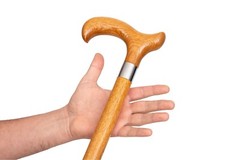 Dr. Watson – Handcrafted Wooden Walking Stick, Walking Cane with Derby Handle