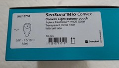 10 Coloplast 16738 SenSura Mio Convex Ostomy pouch 5/8″-1 5/16″ 1BX/10EA Exp6/26