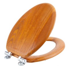Angel Shield Wood Toilet Seat Elongated with Soft Close,Easy Elongated,