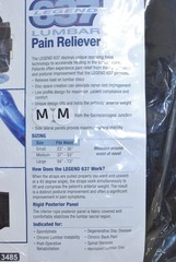 New Legend 637 Lumbar Pain Reliever Back Support Brace One Size M Black Lateral