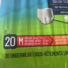 Prevail Per-Fit Daily Underwear Medium Extra Absorbency 20 ct 34 In – 46 In