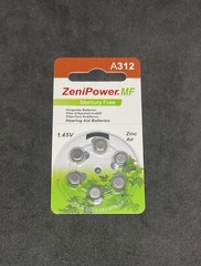 6 PACK Size A312 Hearing Aid Batteries by ZeniPower ZINC AIR 1.45V FRESH 05/2025