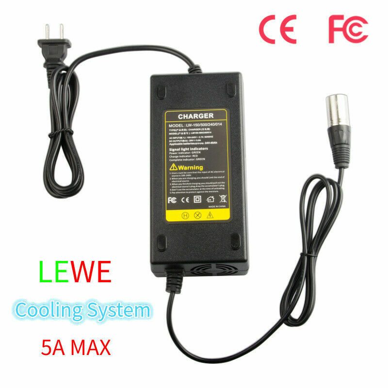 24V XLR Jazzy Electric Mobility Wheelchair Charger Lead-Acid Battery Charger 5A
