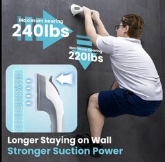 TAILI G9 Shower Grab Bar 16 Inch Suction Cup Grab Bars for Bathroom & Shower