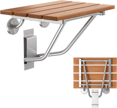 Folding Shower Seat & Chair Wall Mounted for Adults, Fold down Shower Bench & St