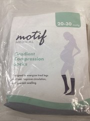 BEIGE MATERNITY COMPRESSION SOCKS Large 20-30 mmHg Gradient Compression NEW