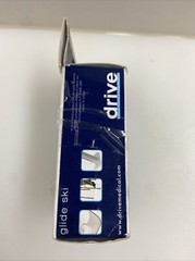 Pair Drive Brand White Glide Ski Plastic Add On To 1″ Folding Walkers