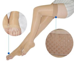 FDA Approved Sheer Compression Stockings Thigh High 20-30 mmHg Silicone Top Band