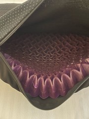 Purple Gel Seat Cushion Black Removable Zip Cover Lightweight Orthopedic Support