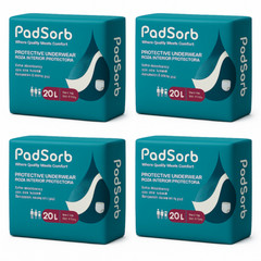 Padsorb Protective Underwear stretchable, high-absorbency, Large Case of 80