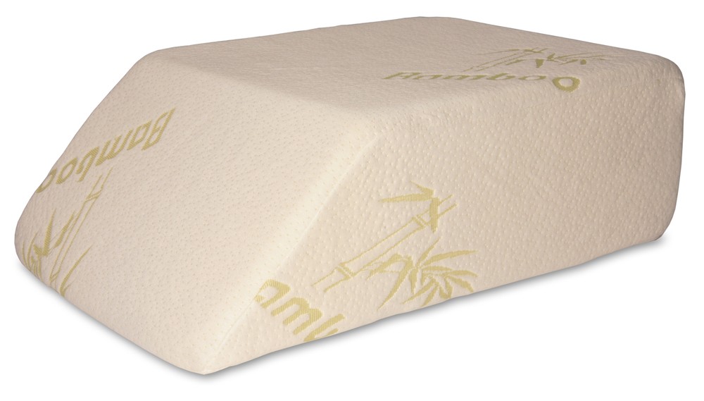 Deluxe Comfort Bamboo Leg Pillow Orthopedic Foam Bed Wedge Blue 30.5″x20″x10″