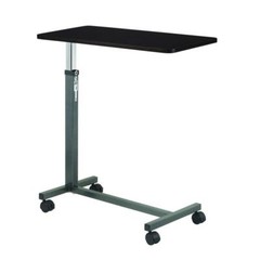Overbed Table Tray Rolling Hospital Bed NonTilt Adjustable Height Food Cart Desk
