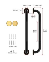 2 Pack 20 Inch Bronze Shower Grab Bar Matte Black, Munzong Antique Brass Bathroo
