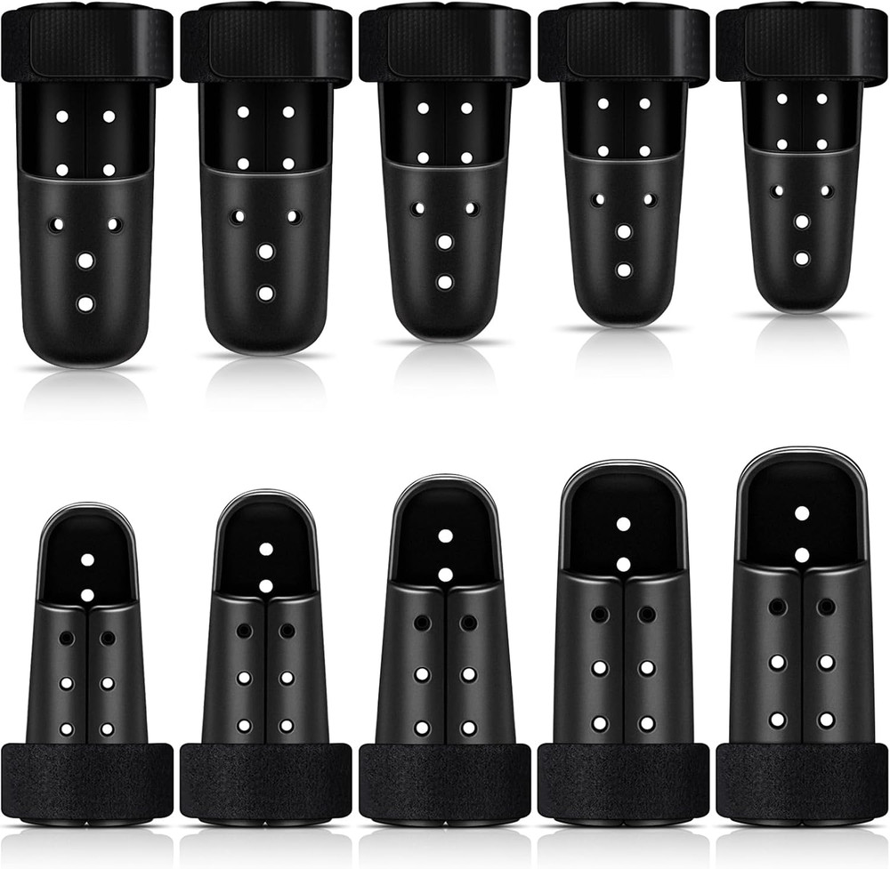 10 Pcs Mallet Finger Splint Thumb Splint 5 Sizes Finger Support Brace Black