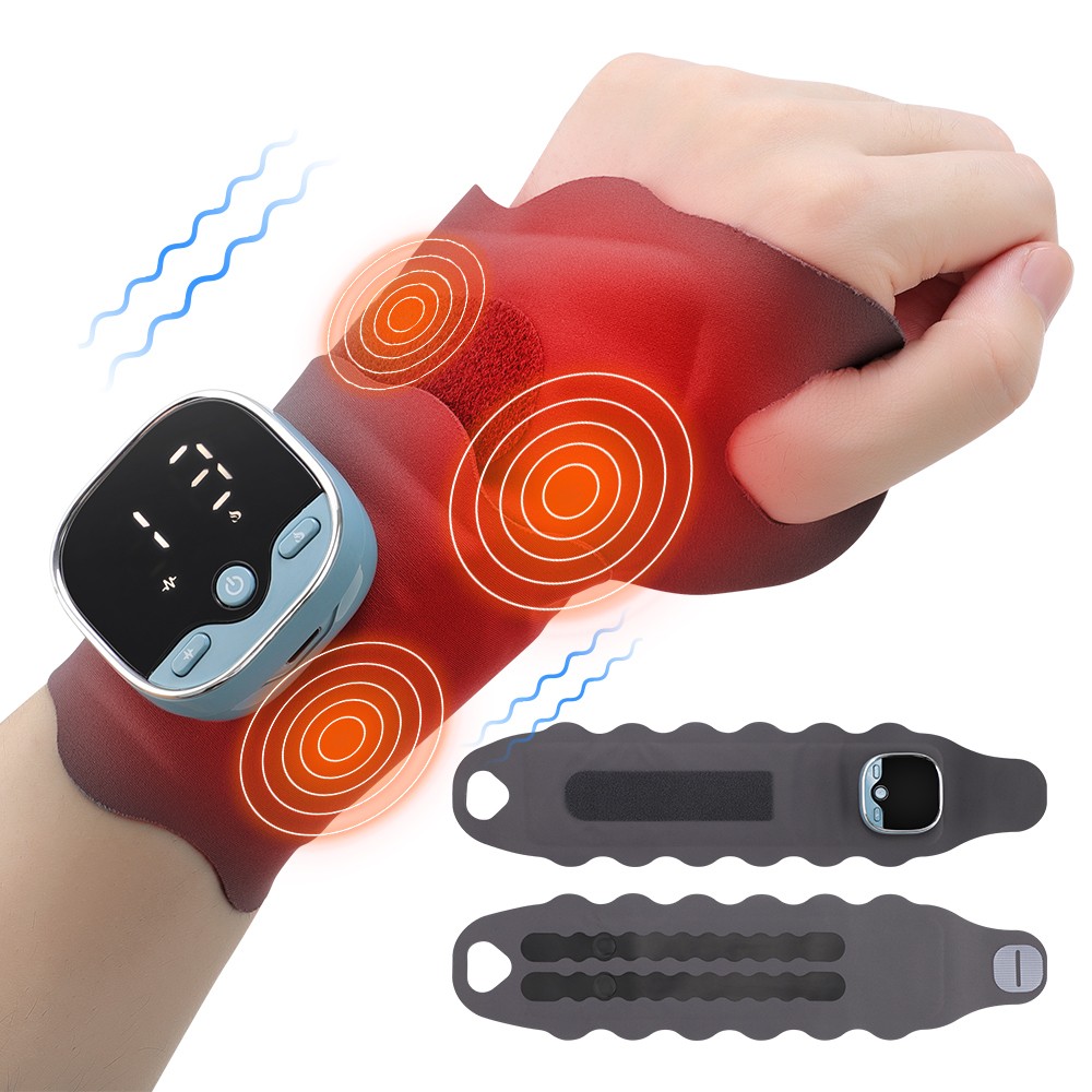 1pc Cordless Hand Wrist Massager Pain Relief with 5 Heat Levels,3 Vibration Mode
