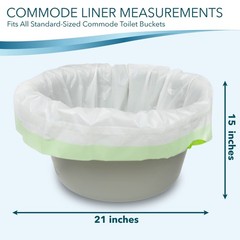 TidyCare Universal Disposable Commode Toilet Chair and Bedpan Liners | 48-Pack