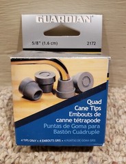 Guardian Quad Cane Tips 5/8″ (1.6 cm) Metal Reinforced 4 Count, Gray, 2172