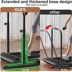 Adjustable Walking Pad Handle Only, 19.7 Inch Wide, 46 Inch Max Height, Black/Re