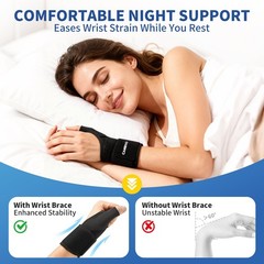 2 Pack Wrist Brace, Wrist Compression Wraps with Custom Support, Ergonomic Wr…