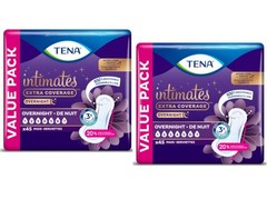 Tena Intimates Extra Coverage Overnight Incontinence Pads, 45 Count – Pack of 2