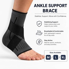 Ankle Support Brace Adjustable Compression Sleeve Sports Workout Fitness