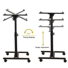 Over Bed Table with Wheels Adjustable | Rolling Laptop Table Overbed Desk Hos…