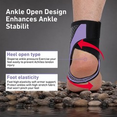 Buoydas Ankle Brace for Men & Women, Breathable Compression 1pc, Purple