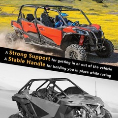 RERPRO UTV ATV Roll Bar Grab Handles Grips Compatible with Polaris RZR Black