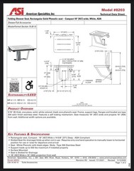 ASI 8203 Folding Shower Seat White Phenolic 18″ Wall Mounted BRAND NEW IN BOX