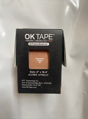 OK TAPE Kinesiology Tape 10 inches Precut, 20 Strips, Cotton Elastic Beige KT