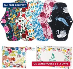 Bamboo Menstrual Pads Reusable Heavy Flow Pads with Wet Bag Cloth Pads for Women