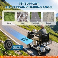 4 Wheel Foldable Mobility Scooter for Seniors Electric Scooter Lithium Battery