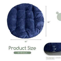 HIGOGOGO Papasan Chair Cushion with Corduroy Cover (Without 48inch, Dark Blue
