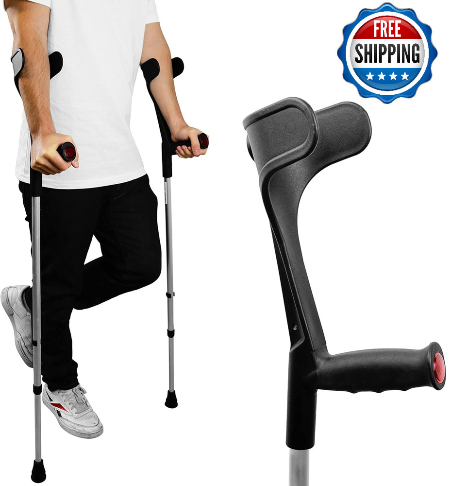 PEPE Mobility – Forearm Crutches for Adults (x2 Units, Open Cuff), Adjustable