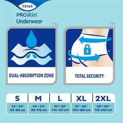 TENA Extra Adult Absorbent Underwear Small 25“-35“ Heavy Absorb -64/Case