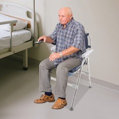 Commode Chair for Seniors Folding Toilet Stool Set W/ Padded Seat Plate & Bucket