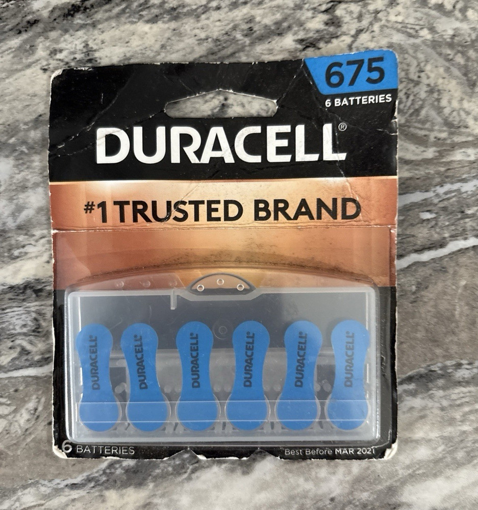 Duracell Hearing Aid Batteries Size 675 (Blue) Disposable, 6-Pack MPN 675
