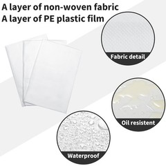 Breling 100 Pcs 31.5 x 71 Inch Disposable Bed Sheets Oil-proof PE Film White