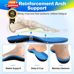280+lbs Plantar Fasciitis High Arch M(Men’s 8-9/ Women’s 9-10)–275mm, Blue
