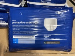 Amazon Basics Unisex Protective Underwear 64 Count Overnight Small/Medium White