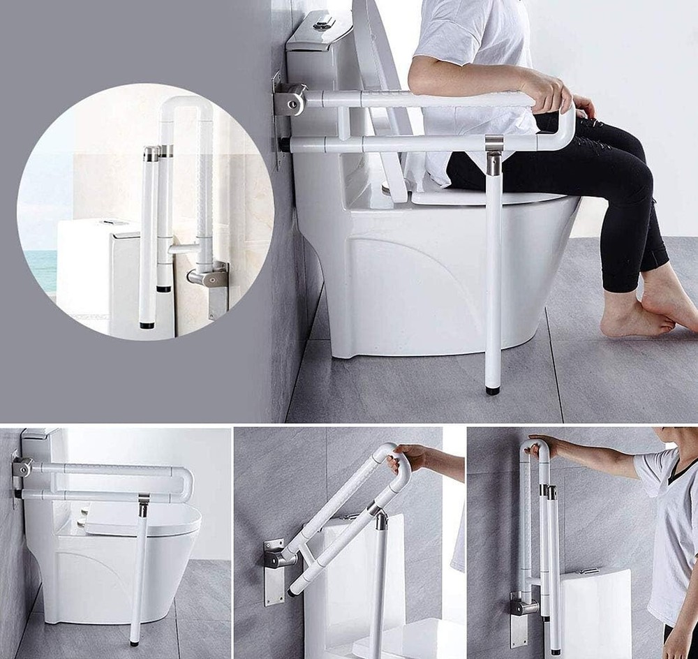 Grab Bars for Bathroom, Foldable Stainless Bar with Texture Grip 29.5(L) x27.5(H