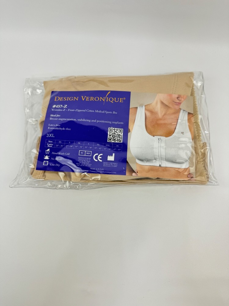 Yesmina-Z Front Zippered Cotton sports bra/Design Veroniqu 3XL