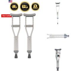 Aluminum Crutches, Push Button Adjustable Height, Lightweight, 1 Pair, Kids C…