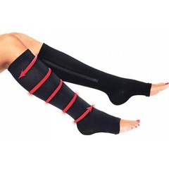 Nylon Zipper Compression Socks Support Graduated Stockings Mens Womens 20-30mmHg