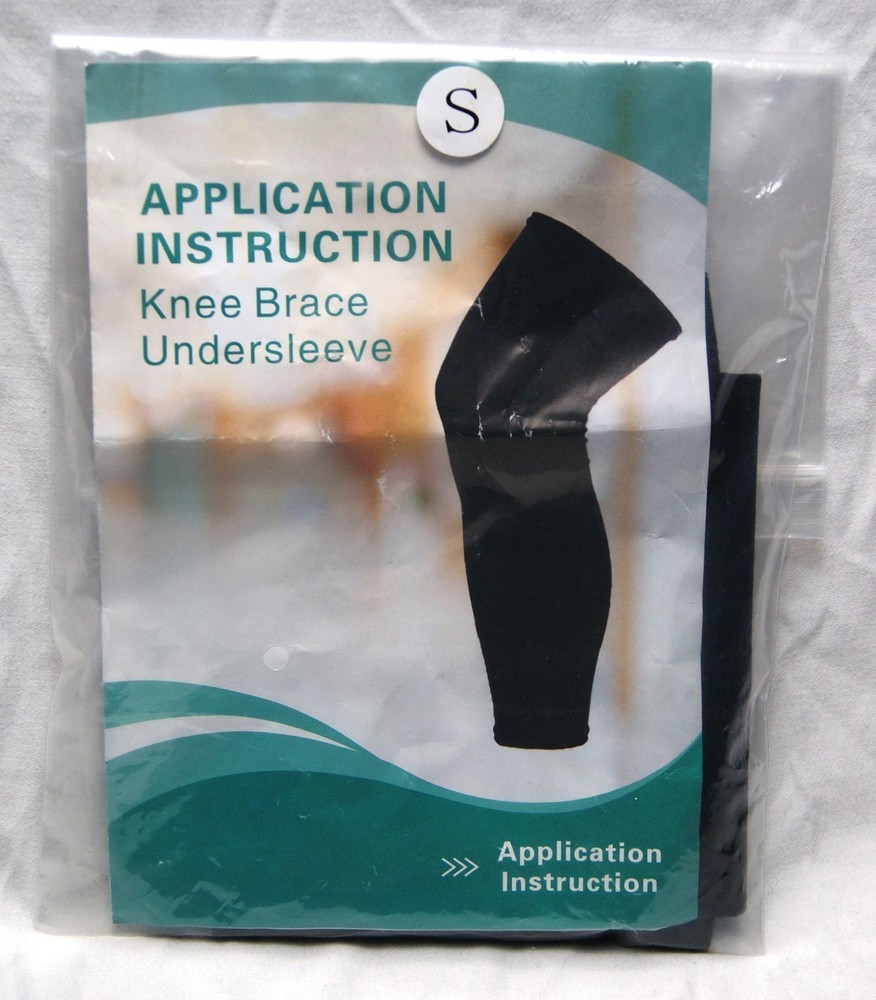 knee brace undersleeve black adult small breathable stretch fabric